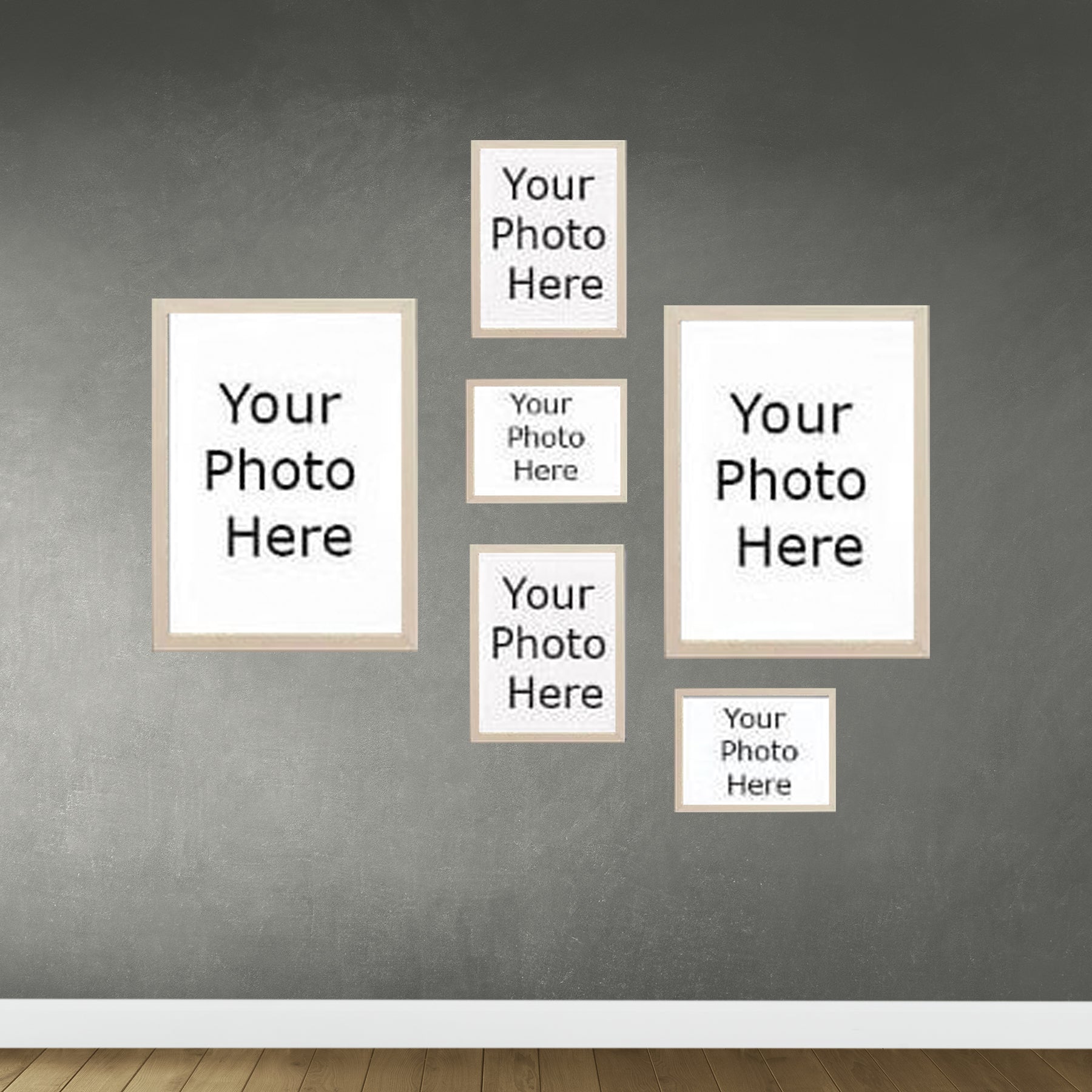 Buy white Pack of 6 Wall Gallery Collage, 2X 12x16&quot; 2X 8x10&quot;, 2X 6x8&quot;