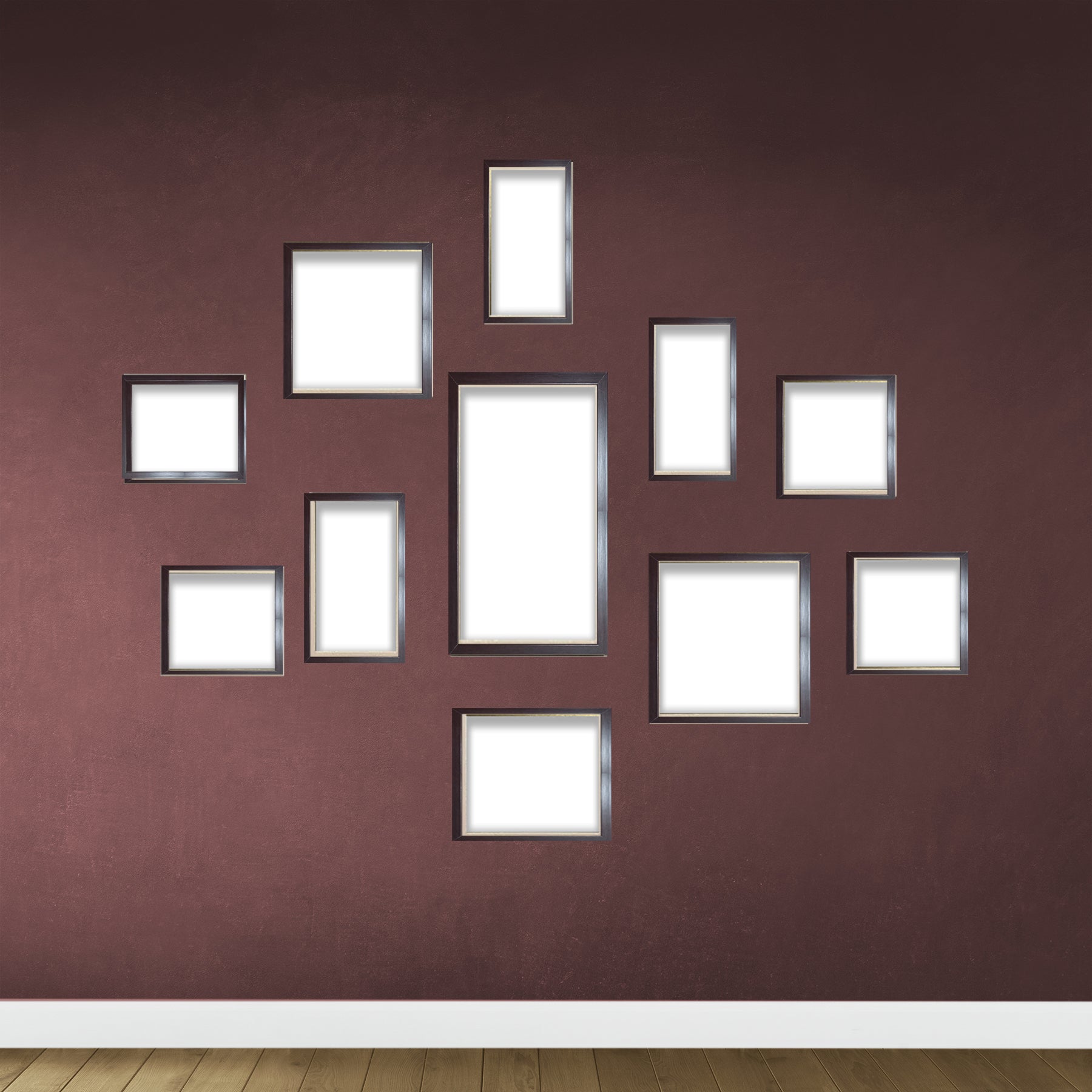 Buy brown Pack of 11 Photo Gallery Wall Collage, 3X 8x10&quot;, 8X 5x7&quot; inch