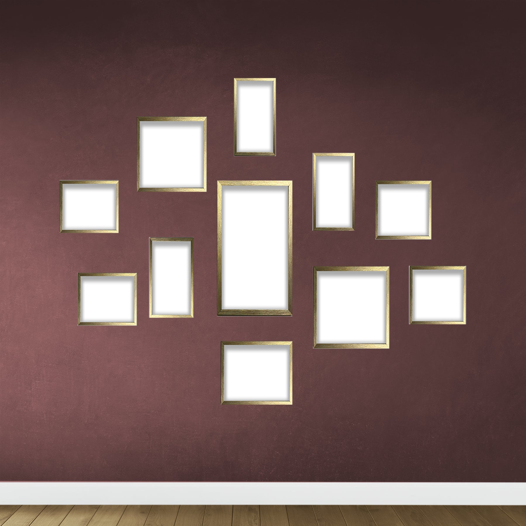 Buy golden Pack of 11 Photo Gallery Wall Collage, 3X 8x10&quot;, 8X 5x7&quot; inch