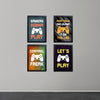 Black framed gaming collage set with custom gamer quotes and controller illustrations. - Boys' Gaming Wall Frame Set – 4-Piece Gamer Room Decor - Black / 6x8" - Frame World
