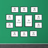 Black collage frame set with custom sizes, featuring 10x8 and 12x16 layouts on green wall. - Pack of 12 Frame Collage set, Picture frames Pack - Black - Frame World