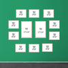 Set of 12 custom collage frames in black, white, golden, and brown on green wall. - Pack of 12 Frame Collage set, Picture frames Pack - Black - Frame World