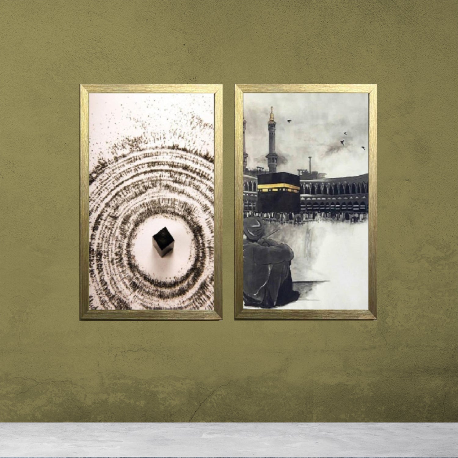 Buy golden 2 pcs Islamic Kaaba Frames
