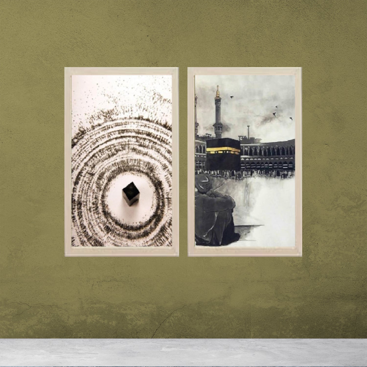 Buy white 2 pcs Islamic Kaaba Frames