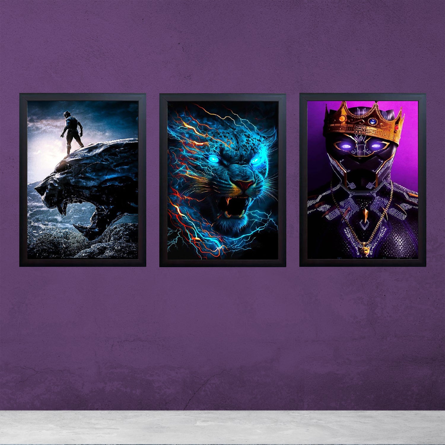 Buy black 3 Pc Boys Gaming frames, Boys Room frame set