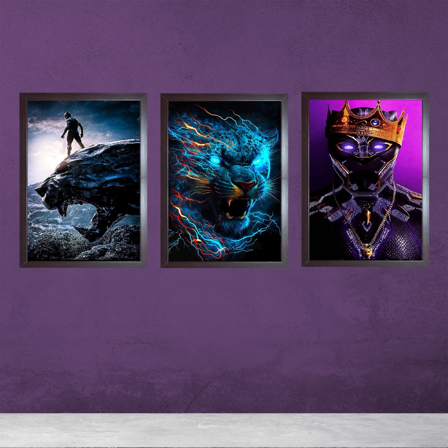 Buy brown 3 Pc Boys Gaming frames, Boys Room frame set