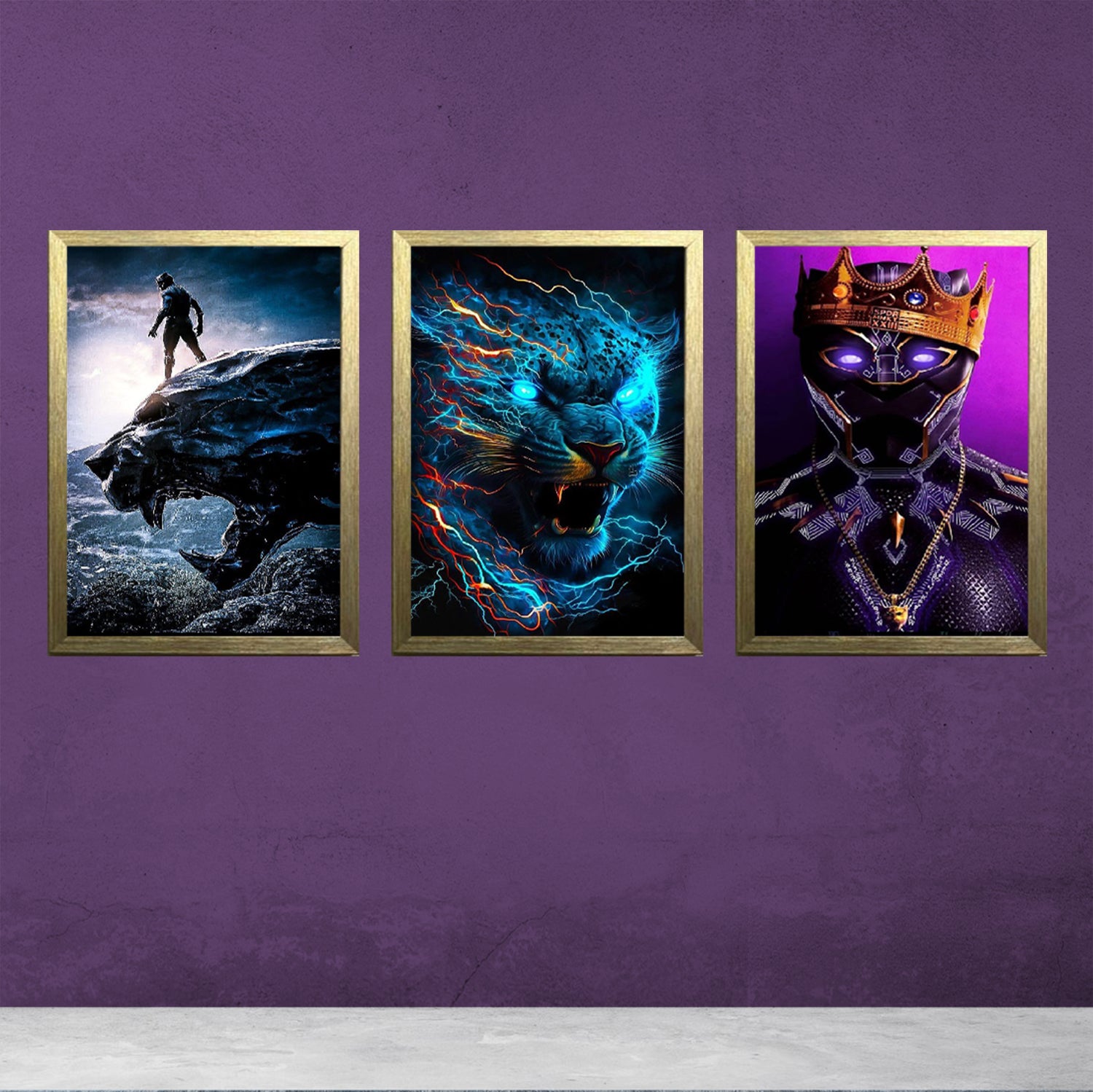 Buy golden 3 Pc Boys Gaming frames, Boys Room frame set