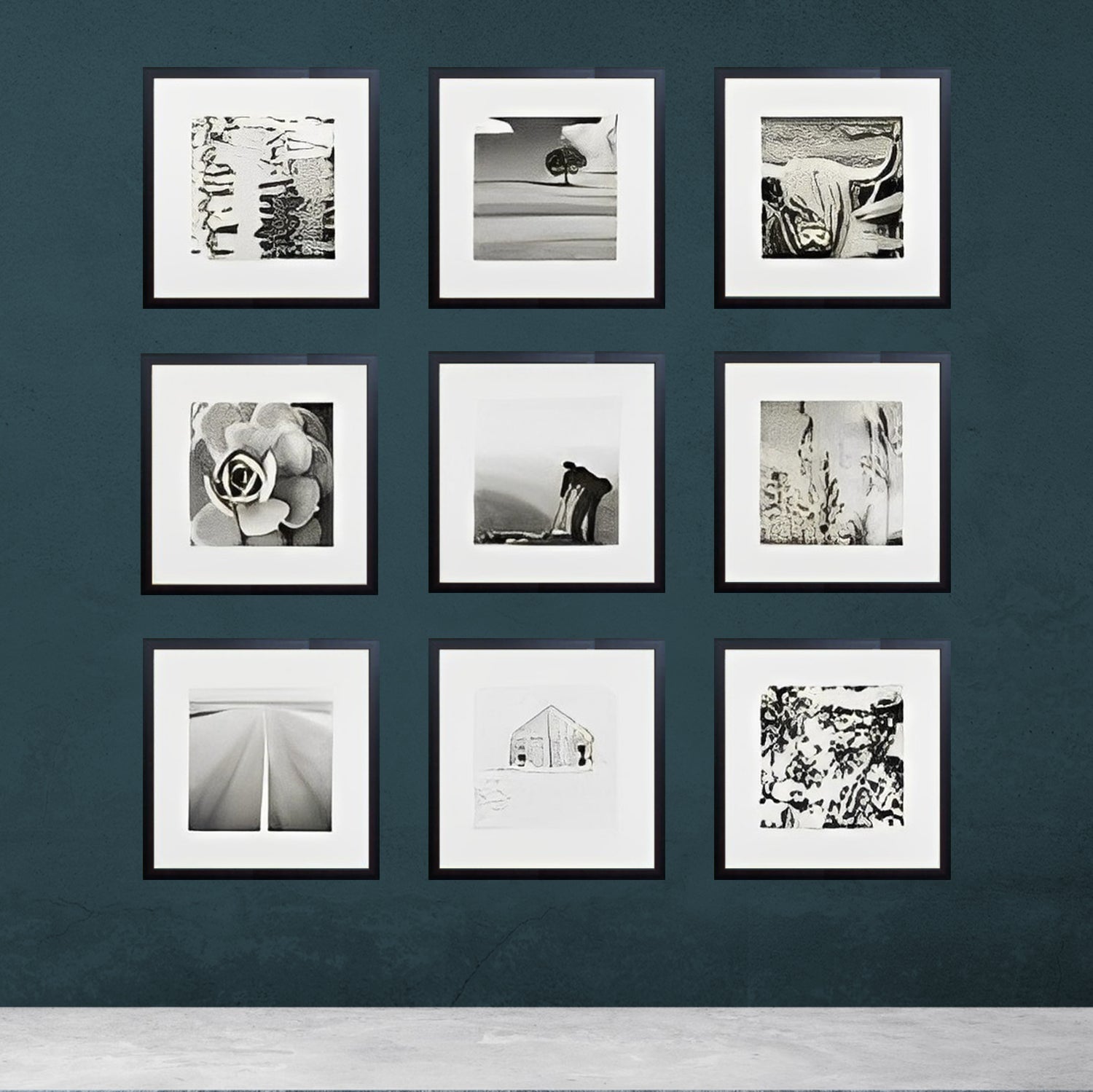 Buy black Custom Border 10x10 inch Glass front Frame set with Custom Pictures, 7x7 inch Print Area