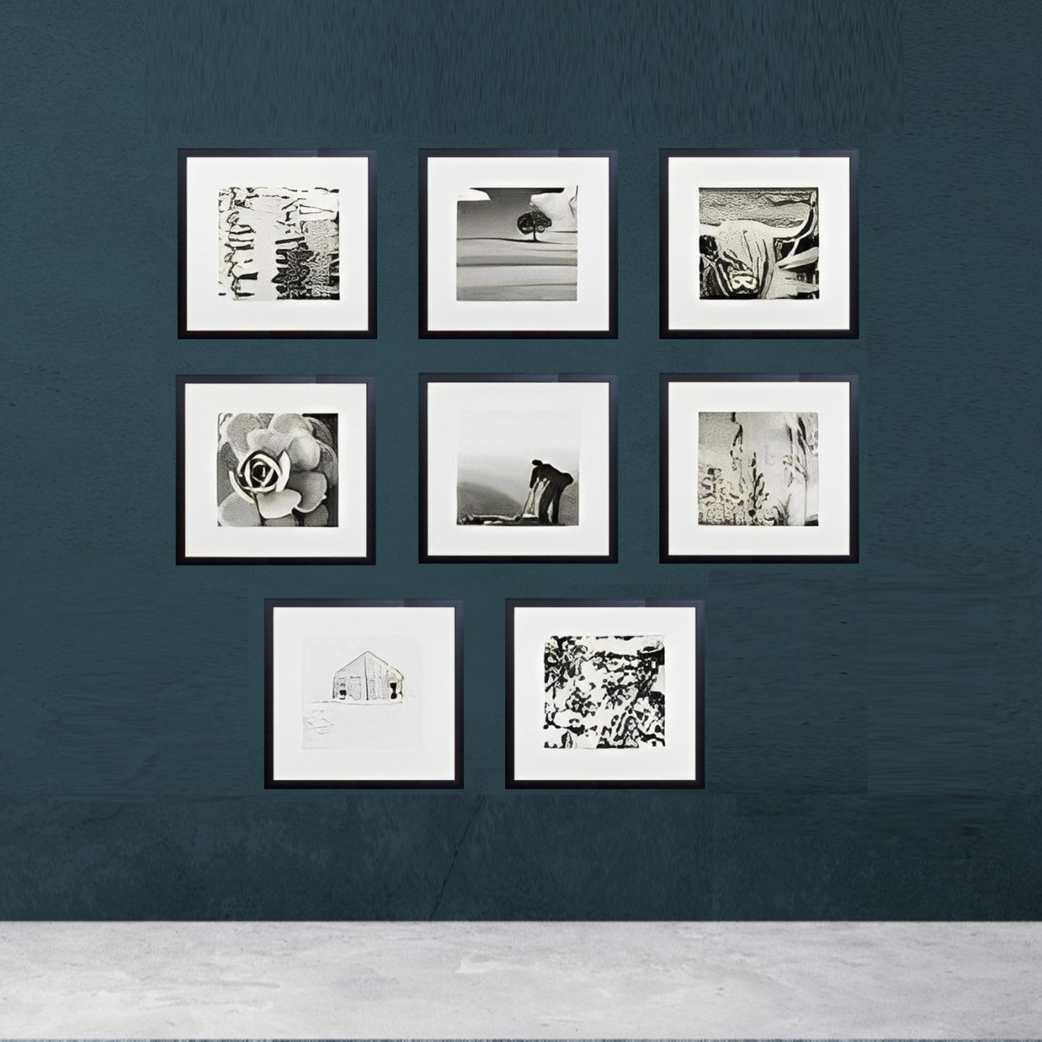Buy black Custom Border 8x8 inch Glass front Frame set with Custom Pictures, 6x6 inch Print Area