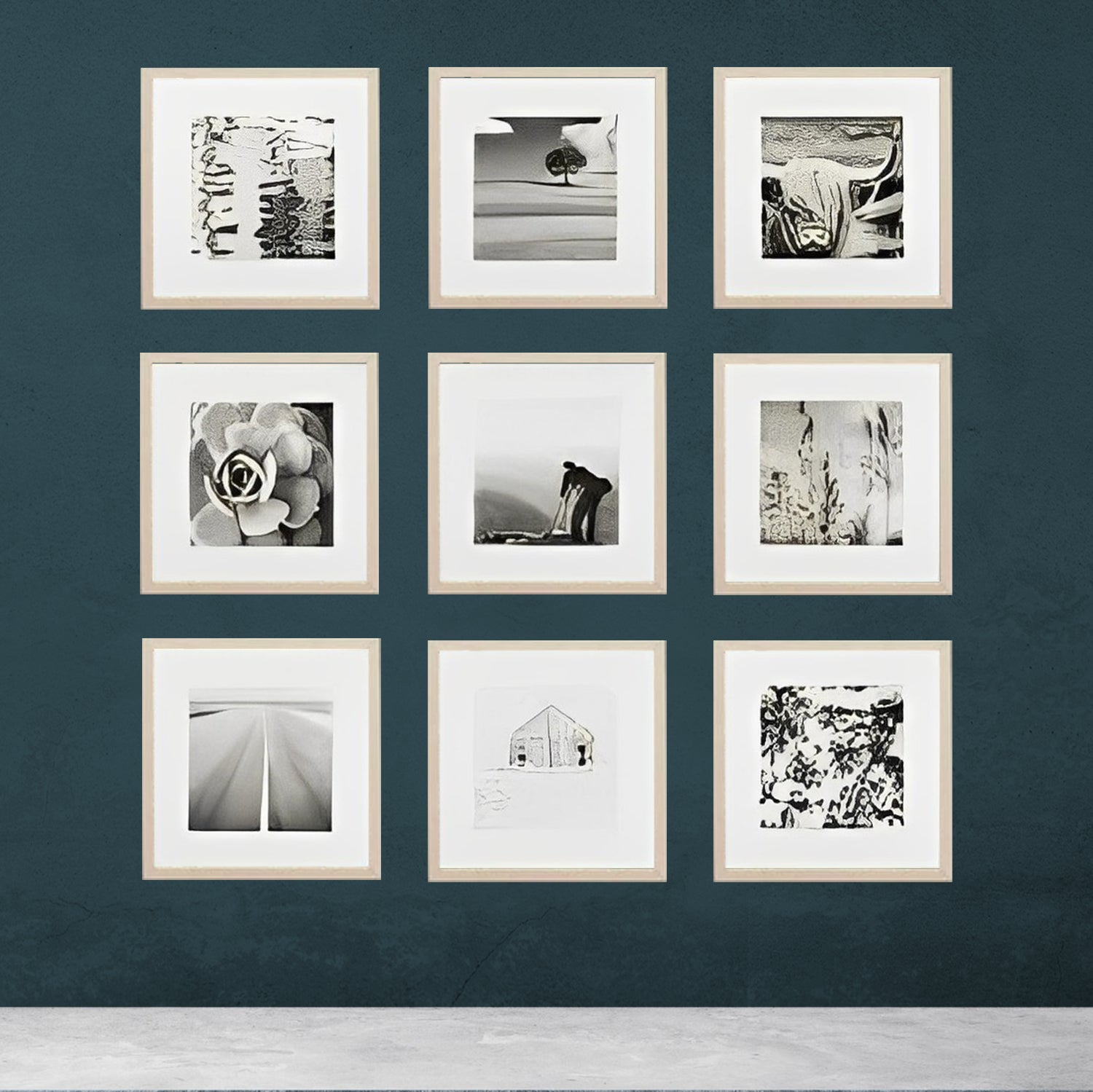 Buy white Custom Border 10x10 inch Glass front Frame set with Custom Pictures, 7x7 inch Print Area