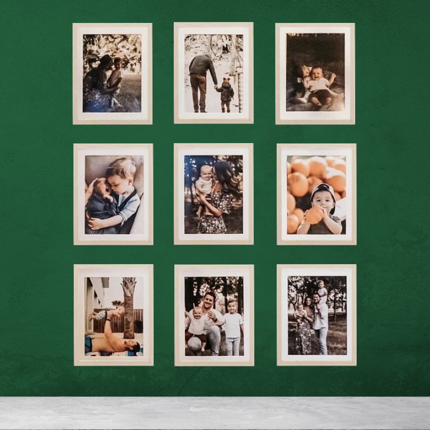 Buy white Pack of 9 10x12&quot; Glass front Frames with Custom Pictures, 7x9&quot; Print Area