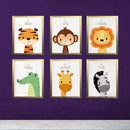 6 pc set Kids Room Decor, Safari nursery, nursery wall art, animal Nursery-1