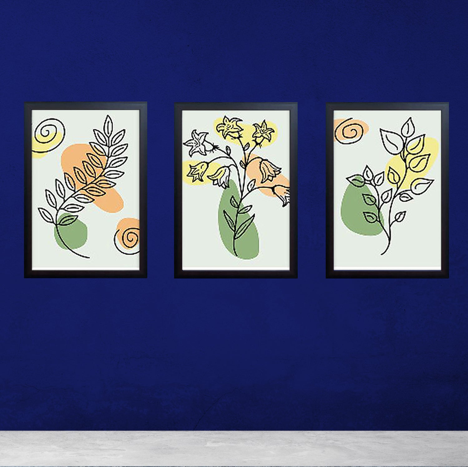 Buy black Set Of 3 Aesthetic Art Frames For Living / Dinning Rooms