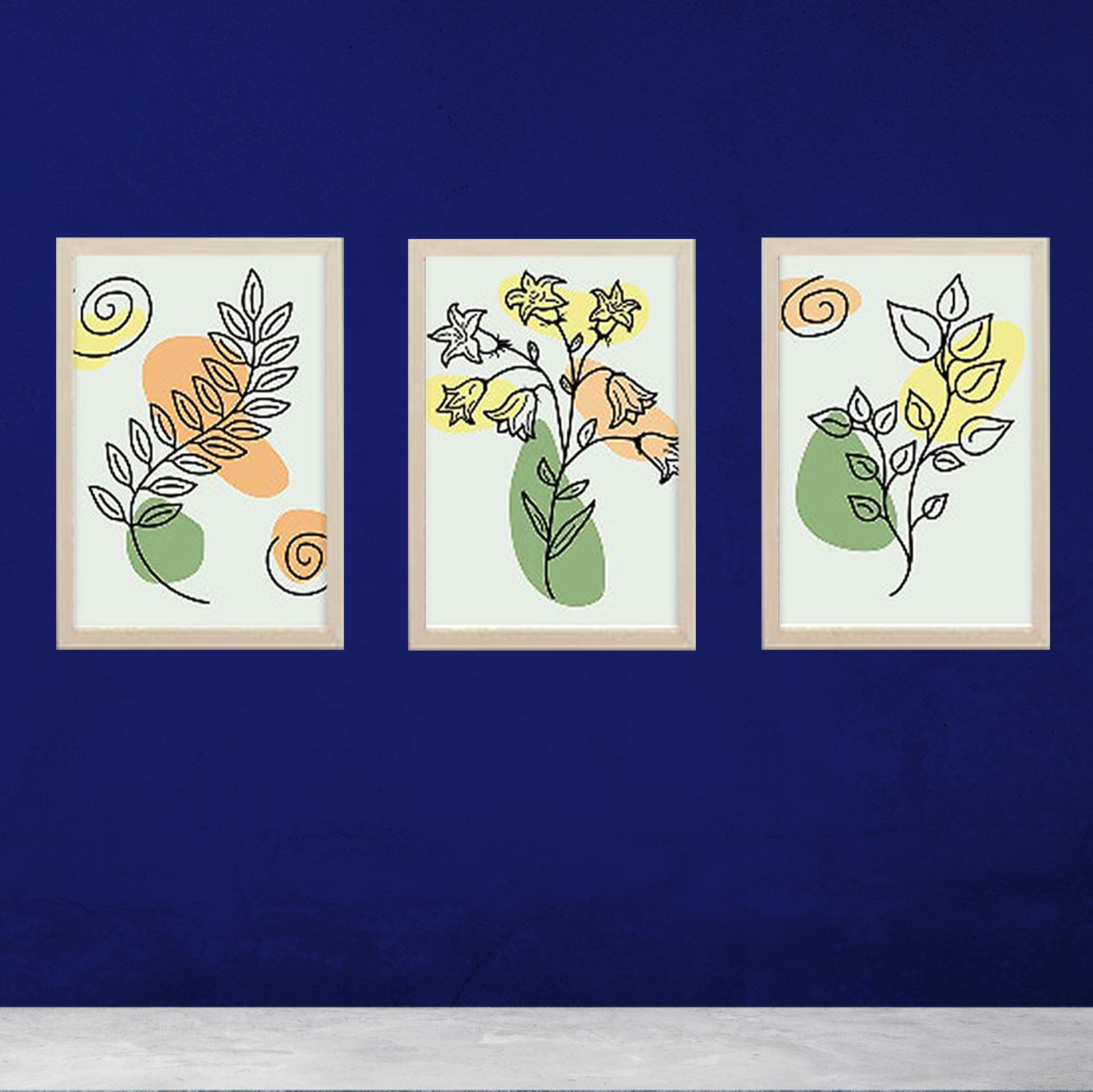Buy white Set Of 3 Aesthetic Art Frames For Living / Dinning Rooms