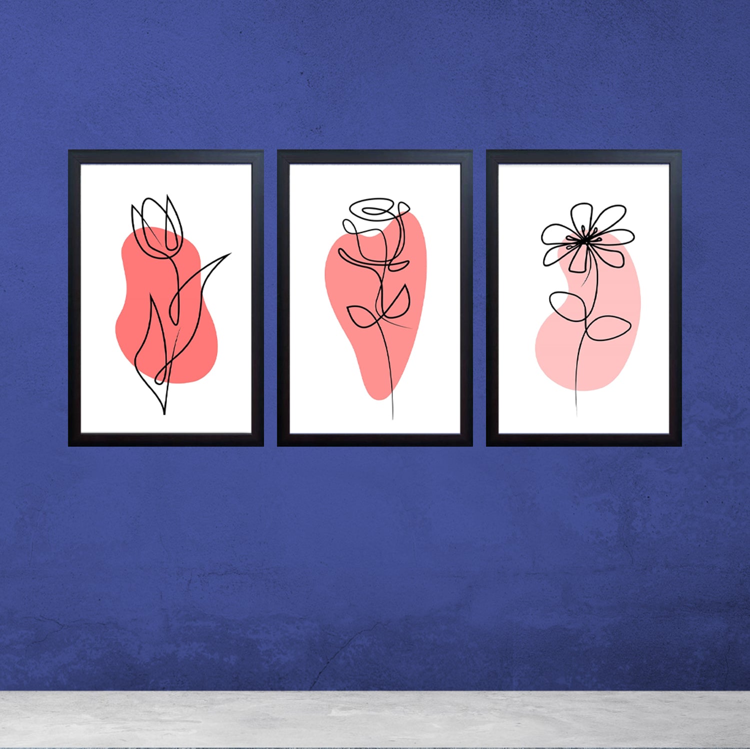 Buy black Set of 3 Aesethetic Wall Decoration Photo Frames