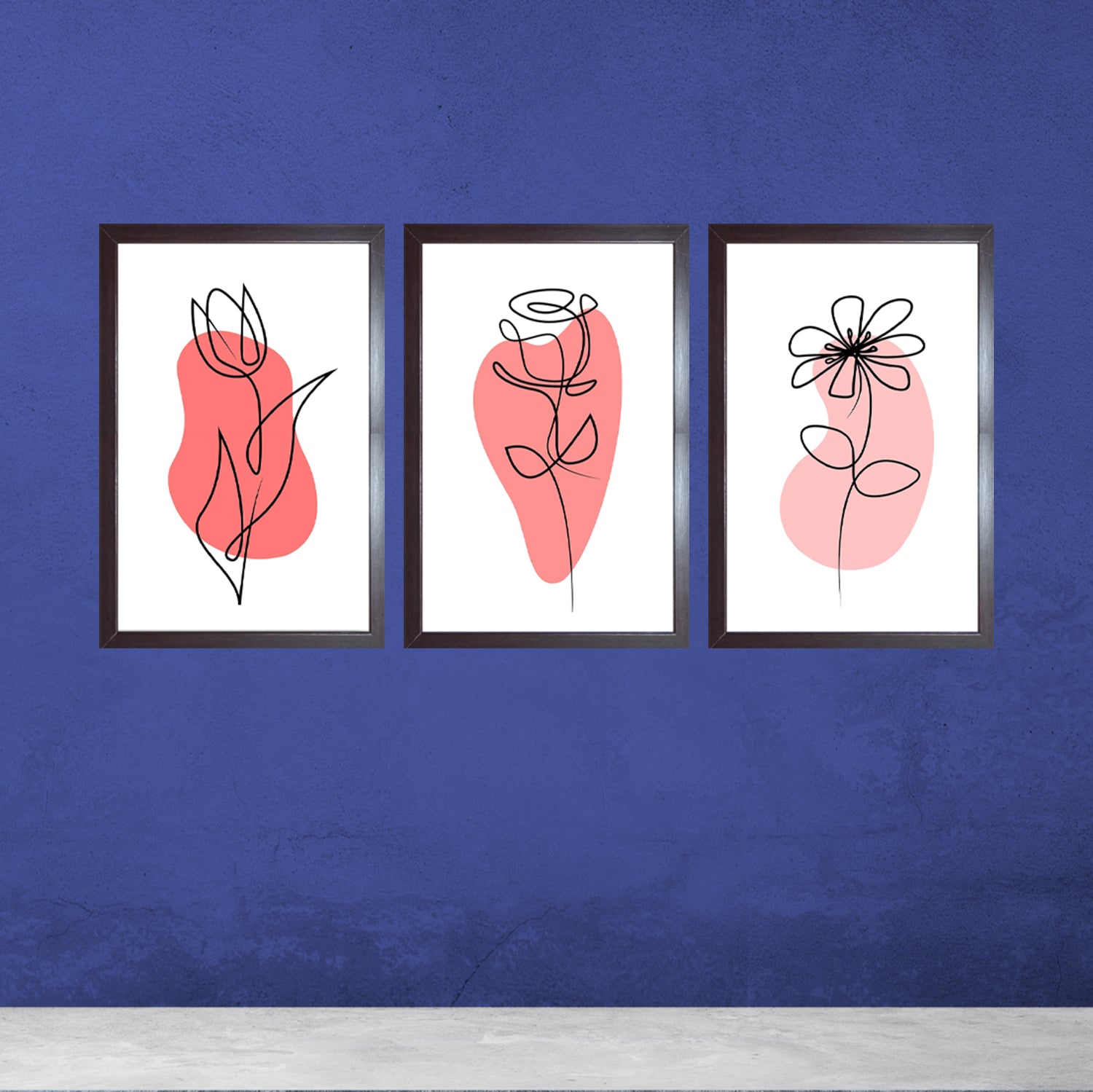Buy brown Set of 3 Aesethetic Wall Decoration Photo Frames