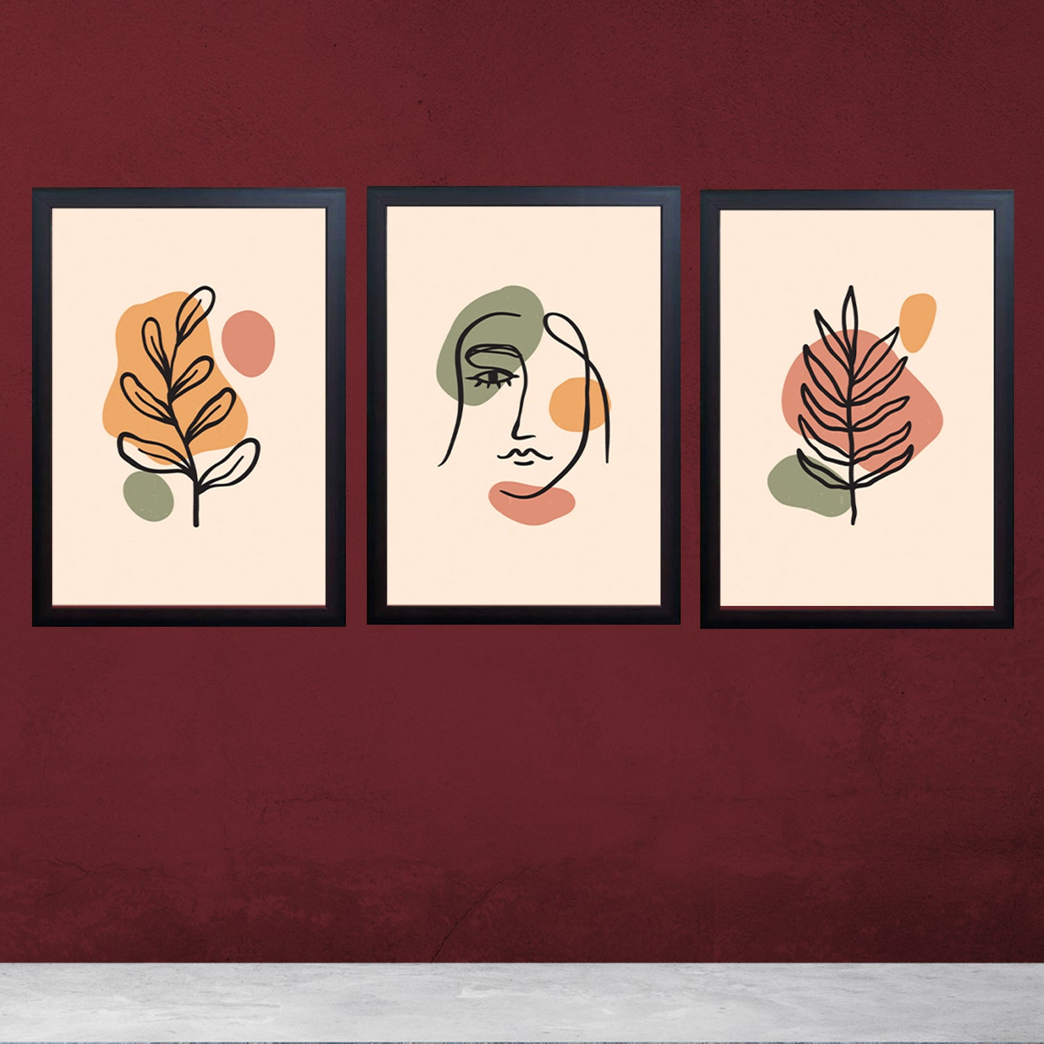 Buy black 3 Pcs Amazing Aesethetic Art Frames For House Decor
