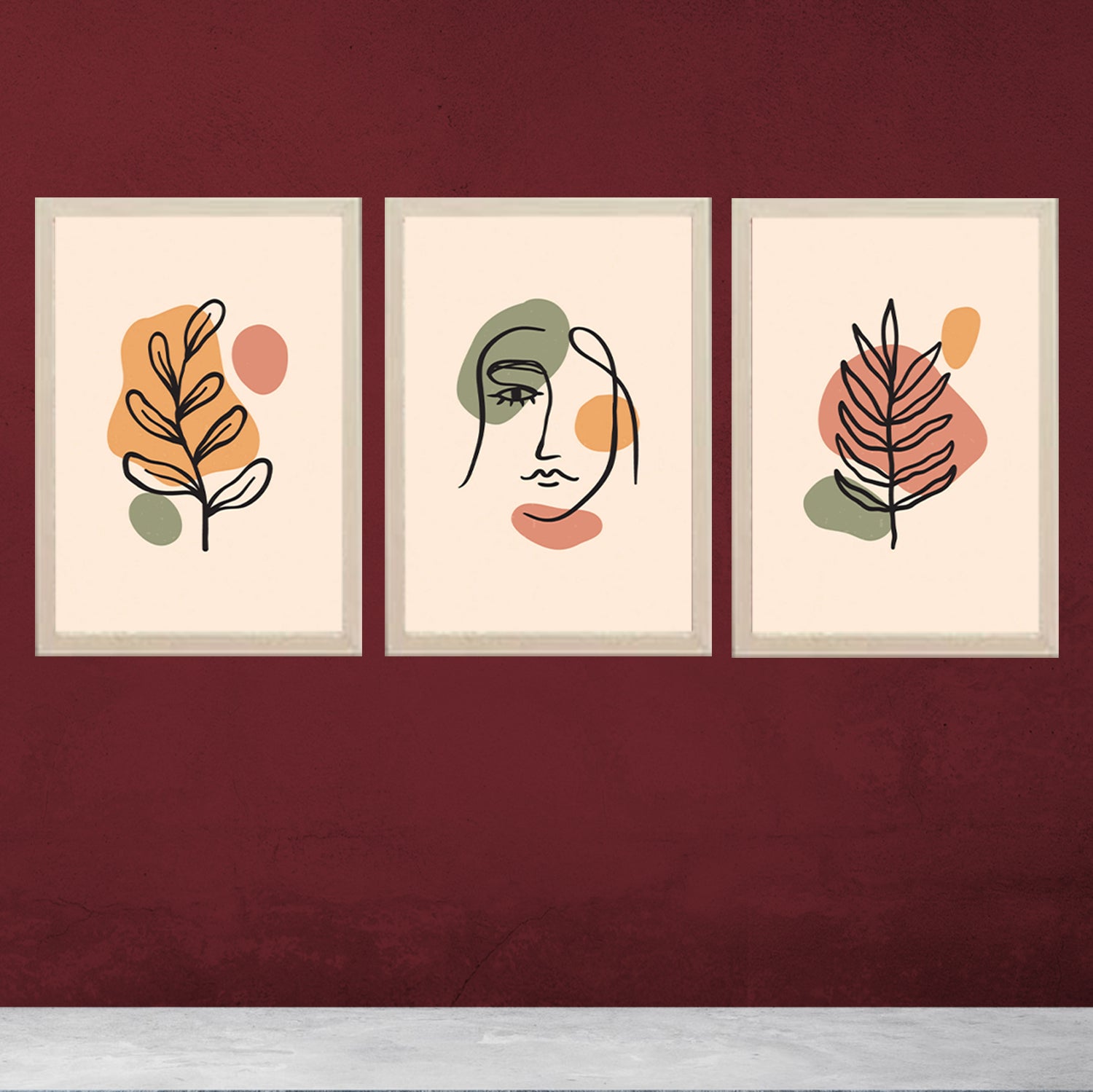 Buy white 3 Pcs Amazing Aesethetic Art Frames For House Decor