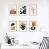 Minimalist modern abstract frames in a custom collage with botanical and geometric designs. - 6 PCS Minimalist Modern Abstract Frames - 8x12" / Brown - Frame World