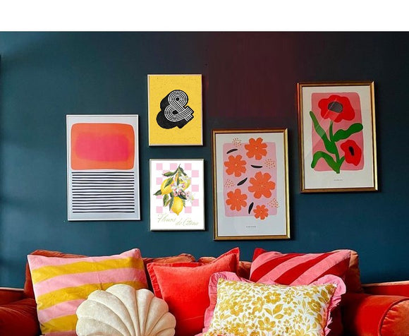 Set of 5 Colorful Abstract Frame set for Living Room, Bedroom (12x18 inch 3 pc, 10x14 inch 2 pc)