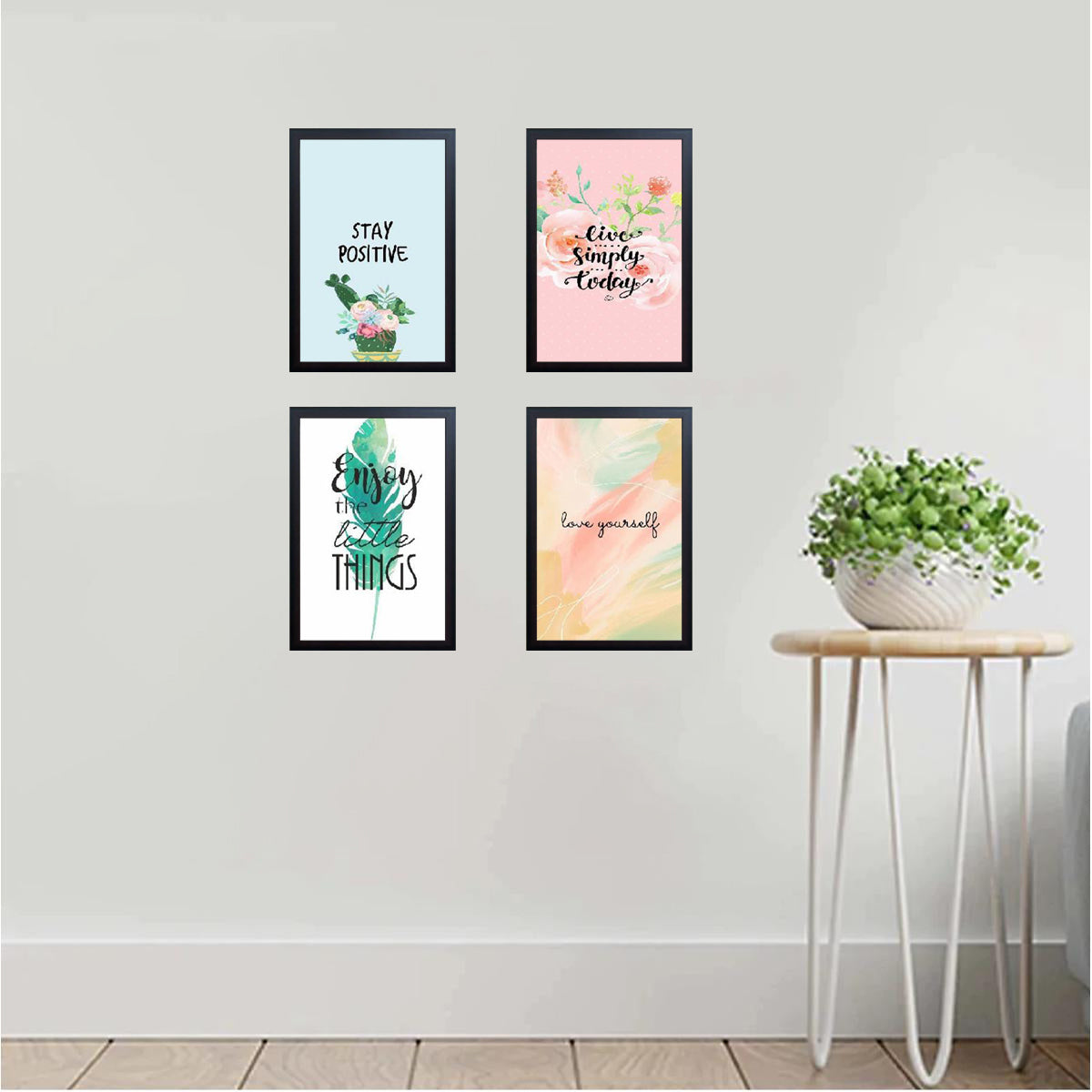 Set of 4 Inspirational Quotes Frame set, Motivational Quote sets