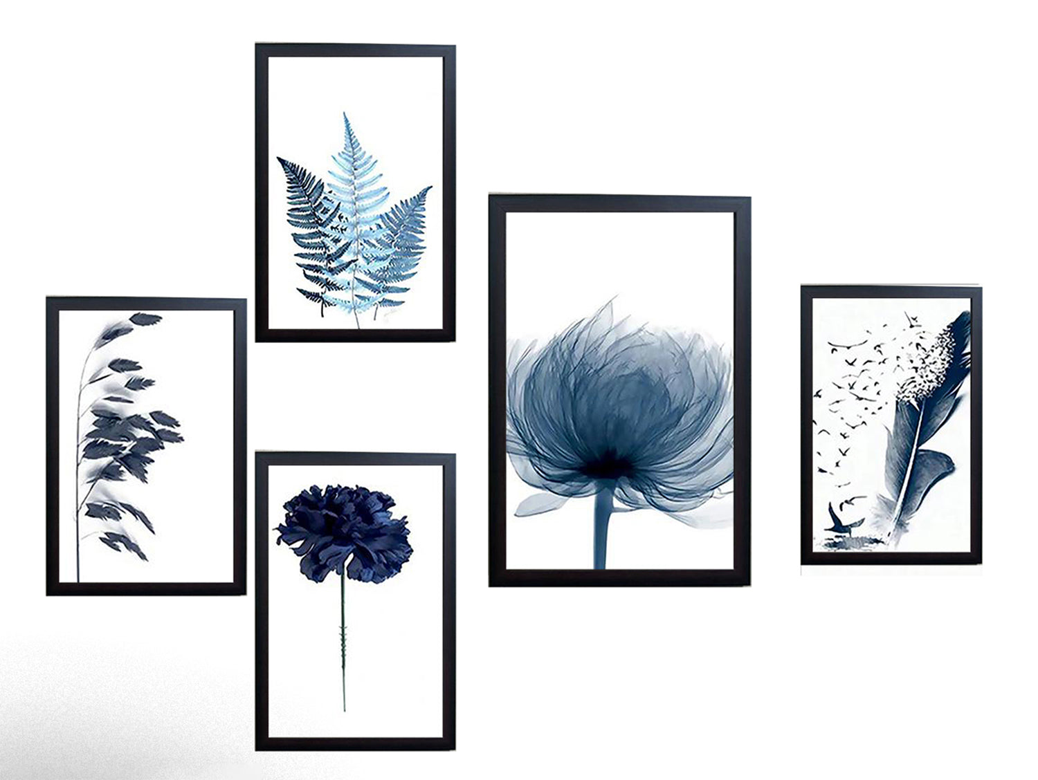 Buy black 5 Pcs Abstract Wall Art Frame set [ 12&quot; x 16&quot; (1 piece) , 10&quot; x 12&quot; (4 pieces)]