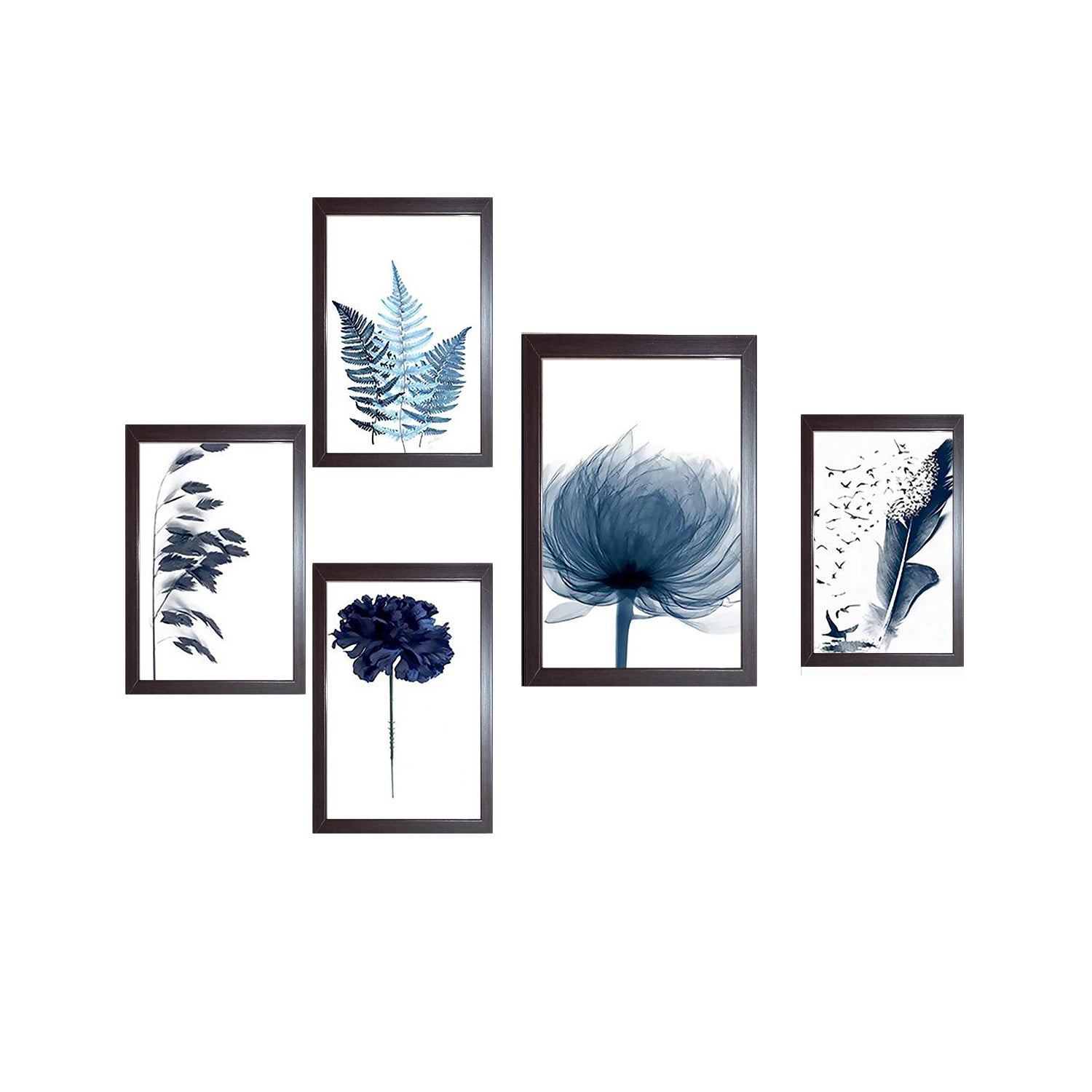 Buy brown 5 Pcs Abstract Wall Art Frame set [ 12&quot; x 16&quot; (1 piece) , 10&quot; x 12&quot; (4 pieces)]