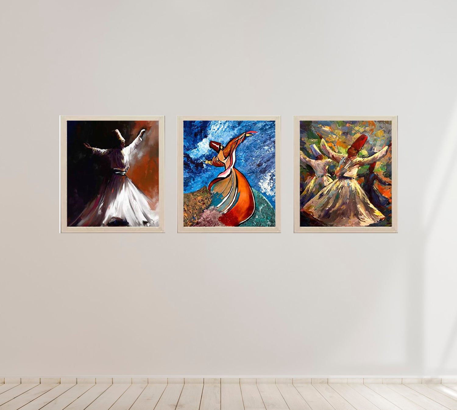 Buy white Sufi Islamic Photo Frame Glass front 3 PCS Set
