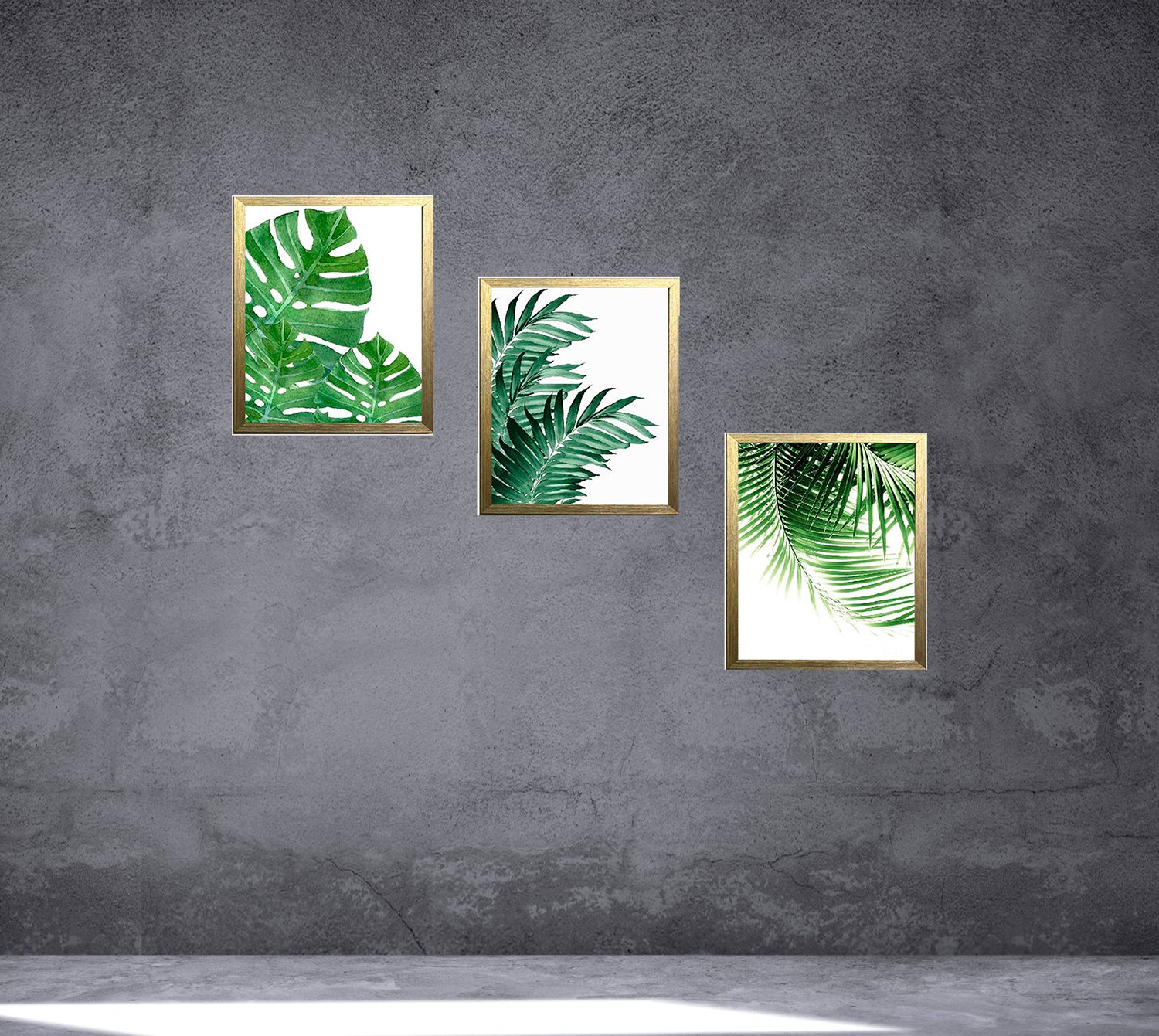Buy golden 3 Pcs Tropical Leaf Theme Frames