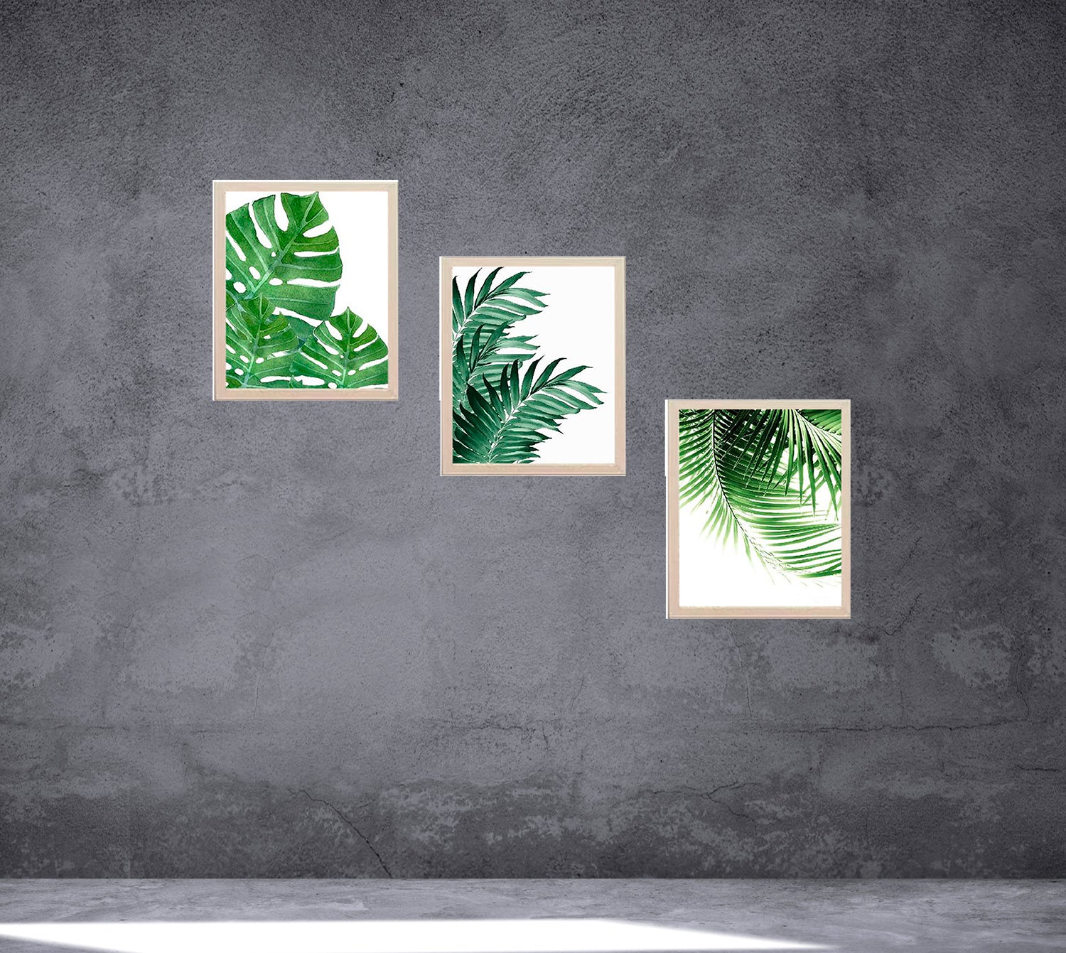 Buy white 3 Pcs Tropical Leaf Theme Frames