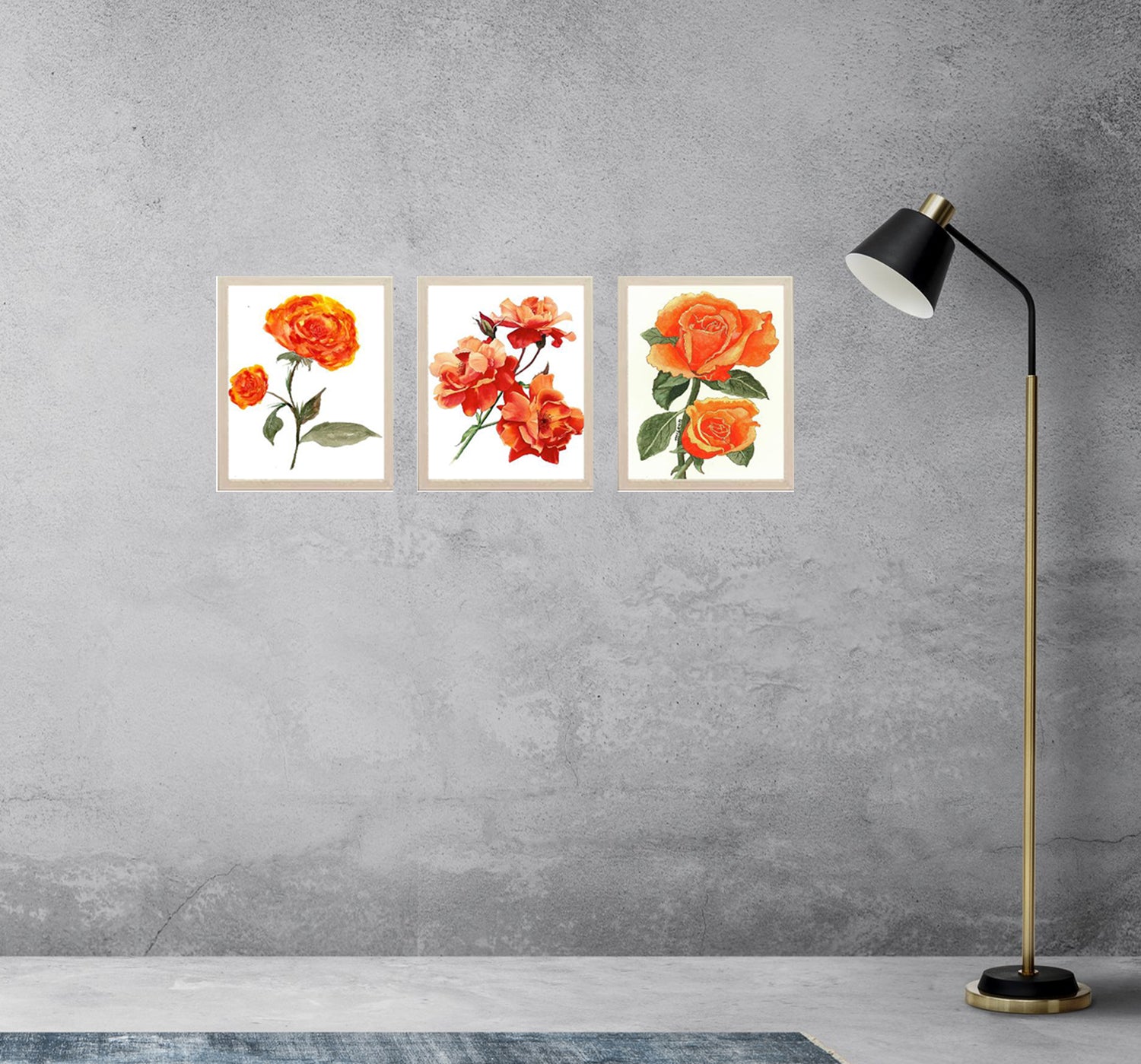 Buy white 3 Pcs Abstract Flower Frame Set