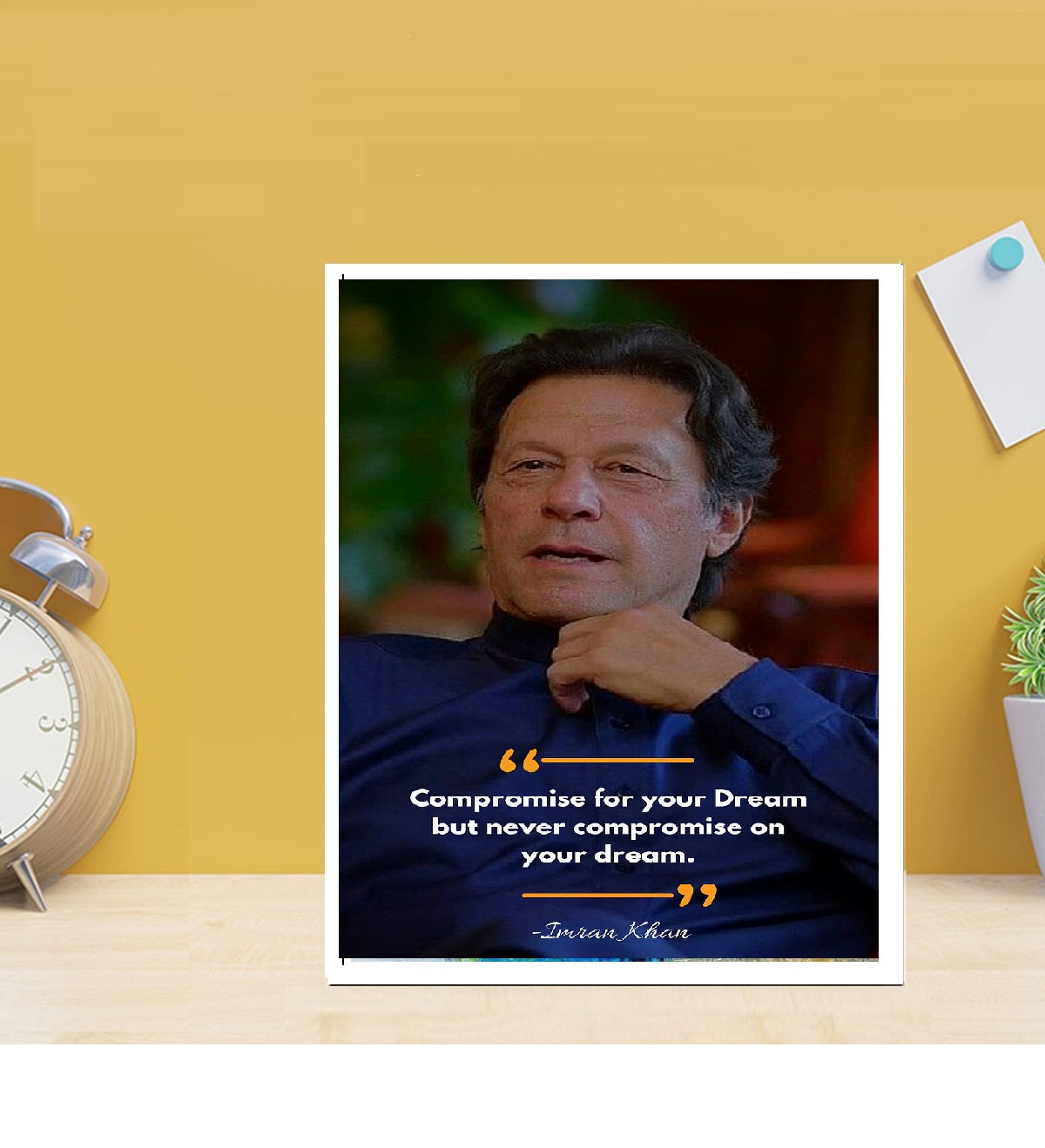 Imran PTI PPP PMLN Pakistan Leader Khan, Single Picture Frame with FREE Custom Print, Absolutely Not Quote IK Frame