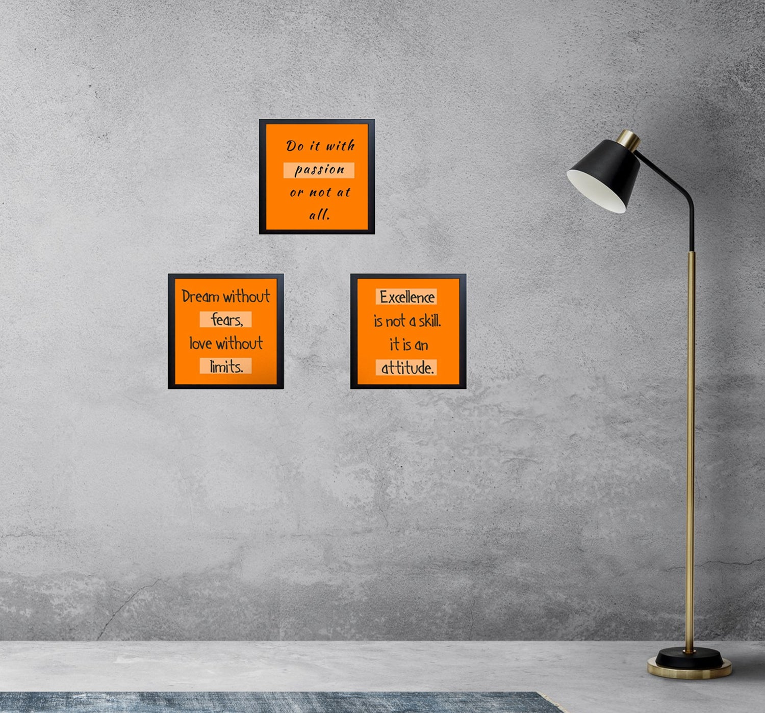 3 Piece Motivational Office Quote Frames