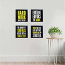 Set of 4 black framed motivational quote collage with bold text on white background, modern style. - Pack of 4 Inspirational Quote Frames, Motivational Quotes - Black / 7x7" / 1 - 4 pc, 5x5 - Frame World