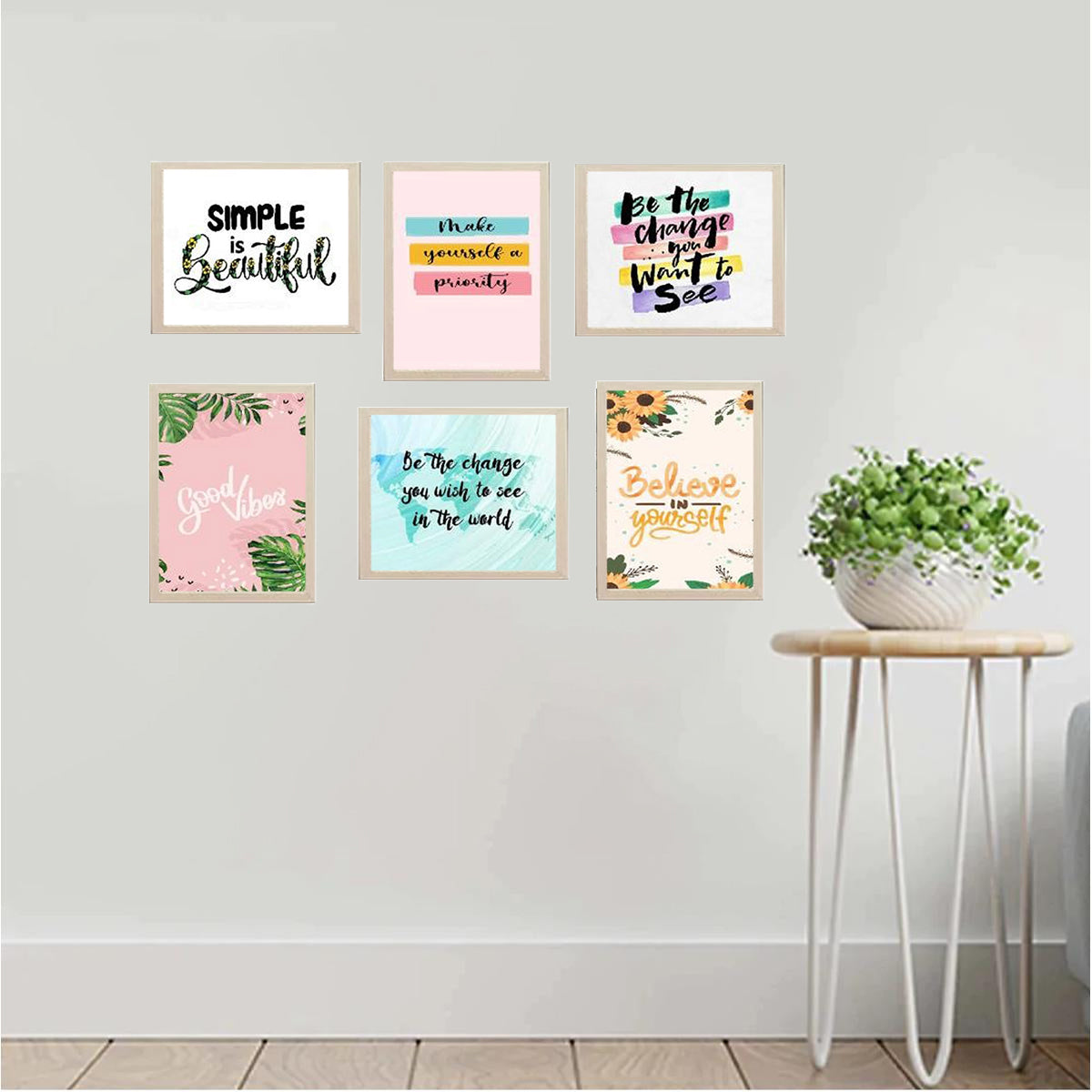 6 Pack Inspirational Quote Frames set