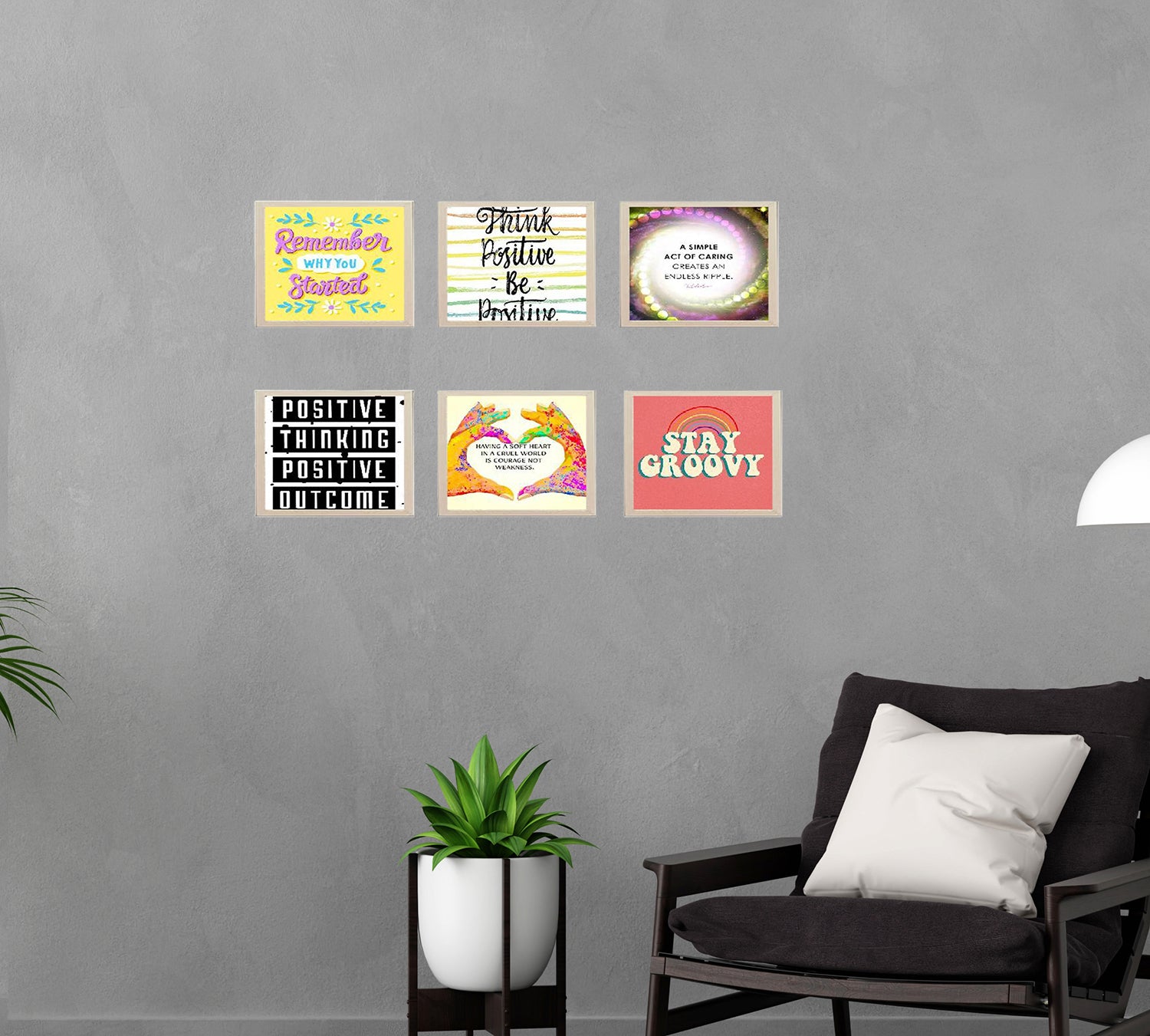 Buy white 6 Pack Motivational Quote Picture Frames for Wall Mount