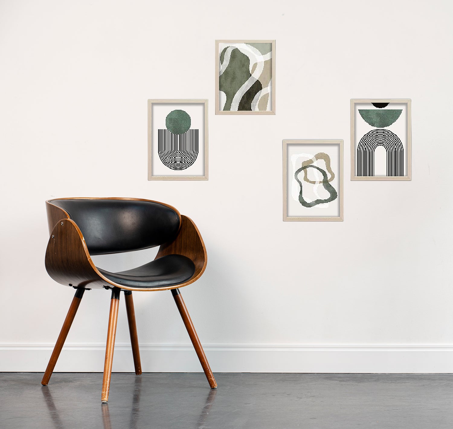 Buy white Set of 4 Abstract Art Frame set
