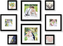 Set of 8 Picture Frames with Glass - Gallery Wall Frame Collage Set with Two 12x12 Frames, Two 8x8 Frames and Four 5x5 Frames-2