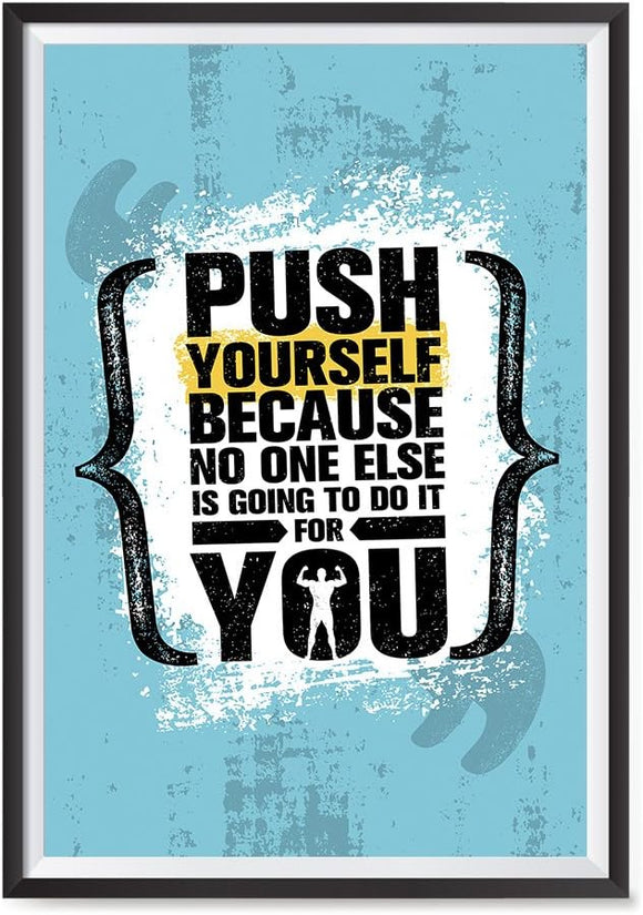 Gym Inspiration Motivation Quotes - Inspirational Motivational Wall Art Print for Home Office Decor