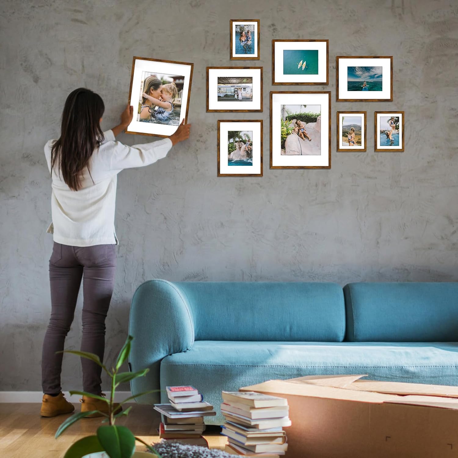 Pack of 14 Picture Frames for Various Sizes Photos, Frame Set Including Two 10x14, Six 8x10, Six 5x7, Gallery Frame Collage for Wall