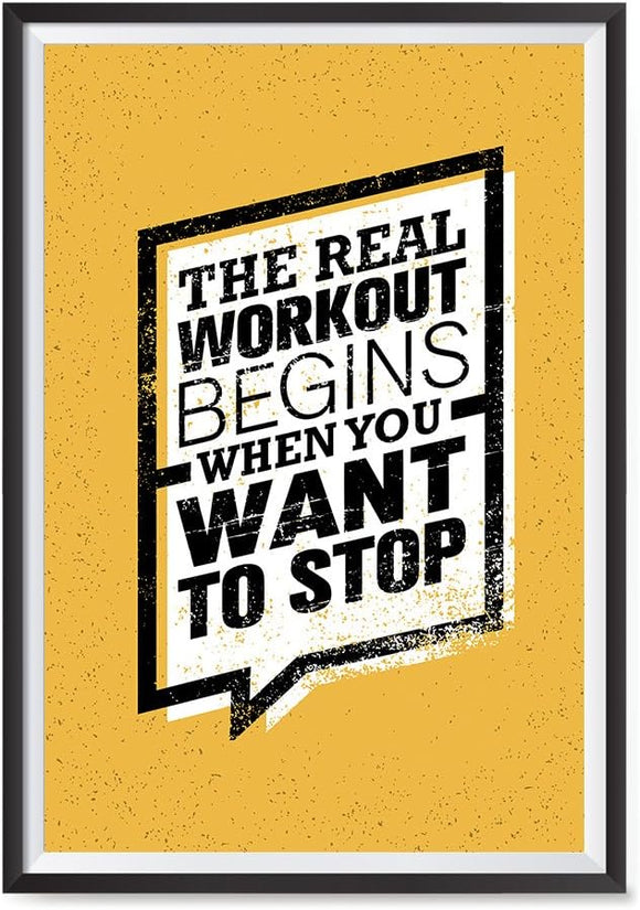 Gym Inspiration Motivation Quotes - Inspirational Motivational Wall Art Print for Home Office Decor