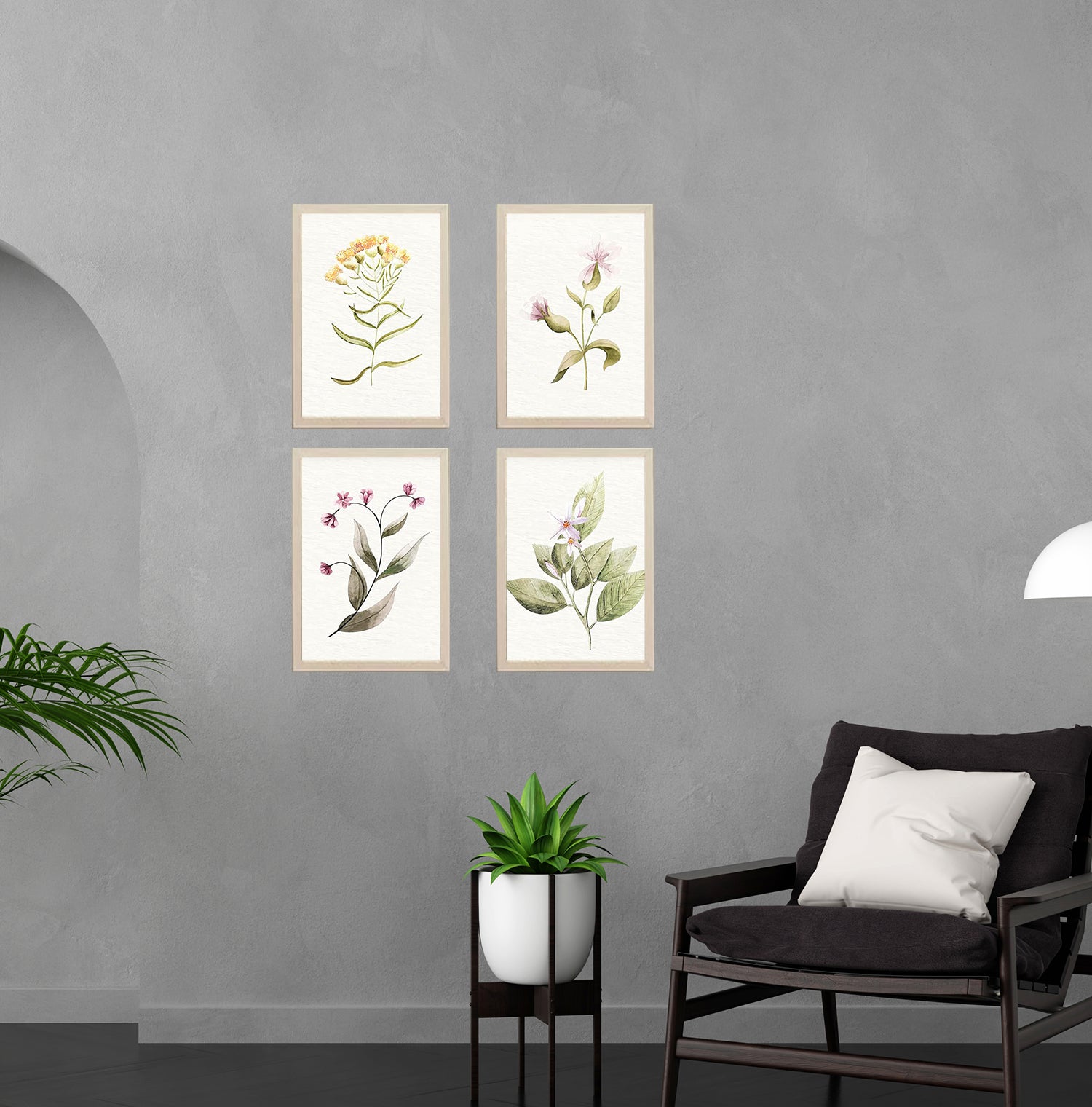 Buy white Set of 4 Abstract Art Frames