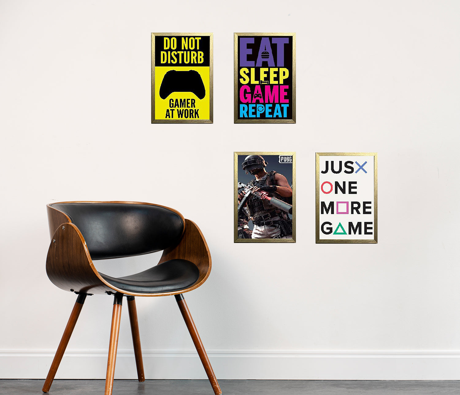 Set of 4 Boys Gaming Set, Gamers Room Frames