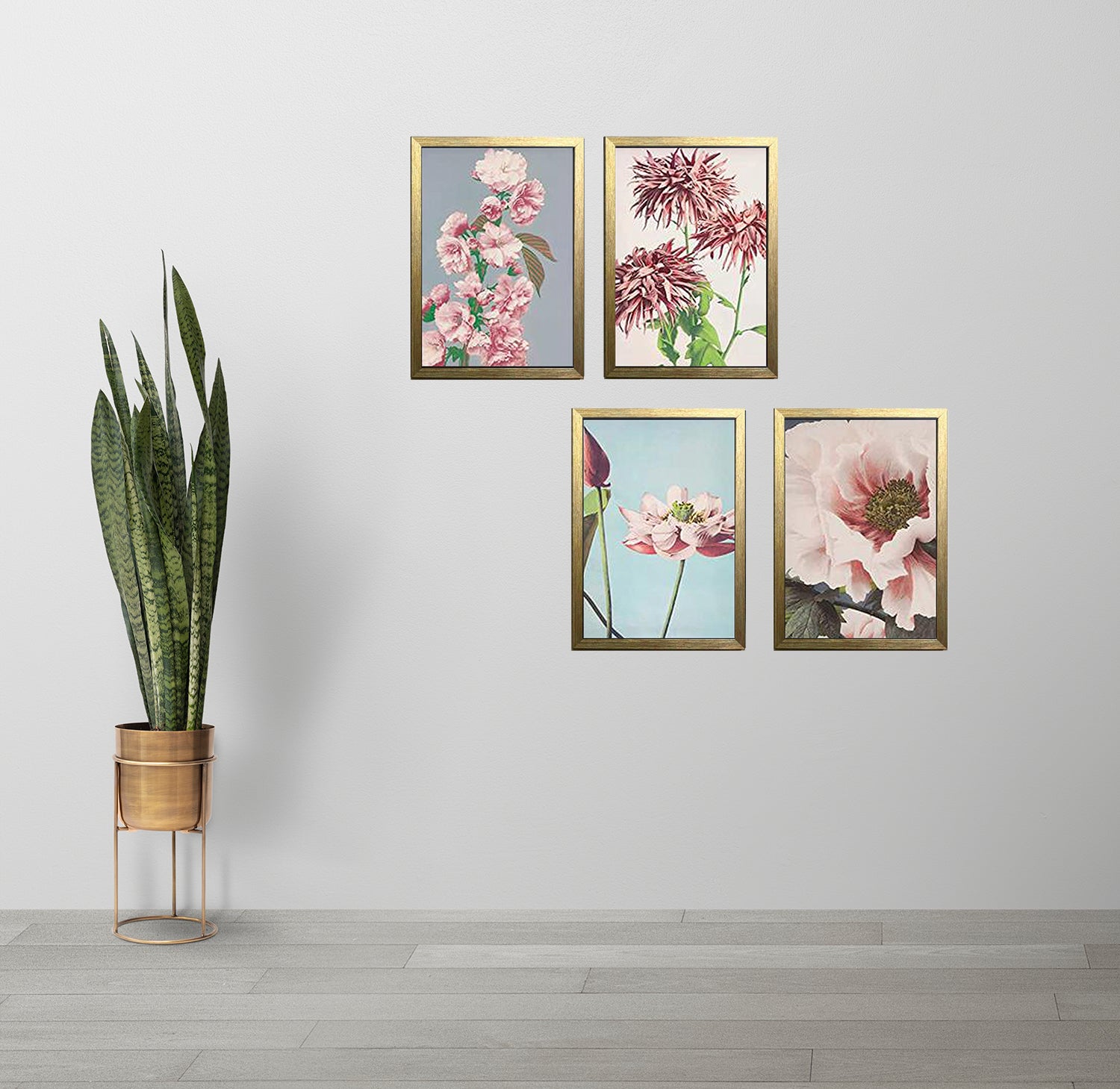 Buy golden Set of 4 Aesthetic Wall Decoration Photo Frames