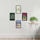 Set of 4 black frames forming a motivational collage with colorful inspirational quotes on a white wall. - Set of 4 Inspirational Quotes Frame set, Motivational Quote sets - 8x12" / Black / 1 - Frame World