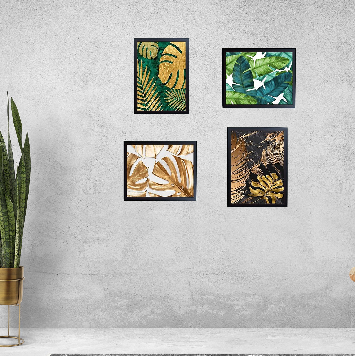 Buy black 4 Pcs Minimalist Abstract Frames