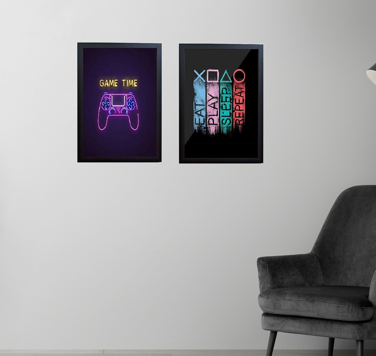 Set of 2 Frames Eat Play Sleep Repeat Gamers Frames