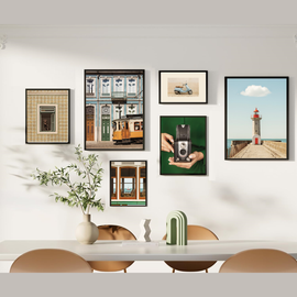 6 Pack Travel Abstract Buildings, Photography Print Frame set ( 12x16" 2 pc, 8x12" 2 pc, 6x8" pc)