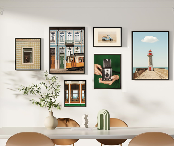 6 Pack Travel Abstract Buildings, Photography Print Frame set ( 12x16" 2 pc, 8x12" 2 pc, 6x8" pc)