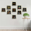 Nine golden frames arranged in a custom collage displaying motivational quotes on black backgrounds. - 9 Pack Picture Frames, Motivational Quote - 8x8" / Black - Frame World